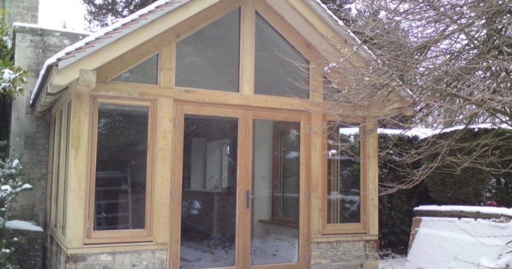 Green Oak Conservatory Extension on House